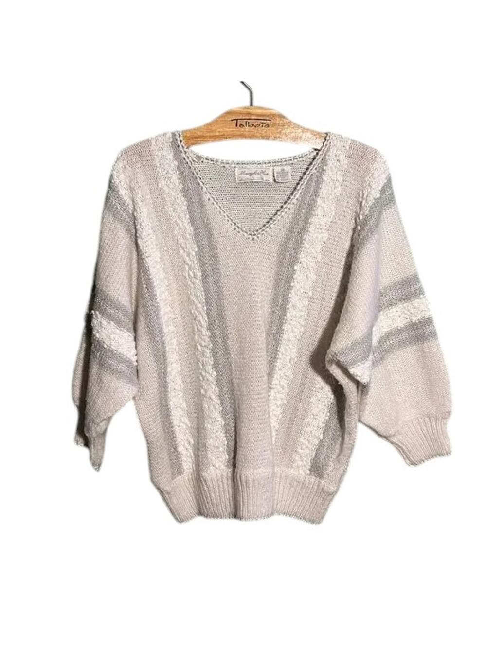 Vintage Margules plus Cream Cable Knit Oversized Sweater Size 2X